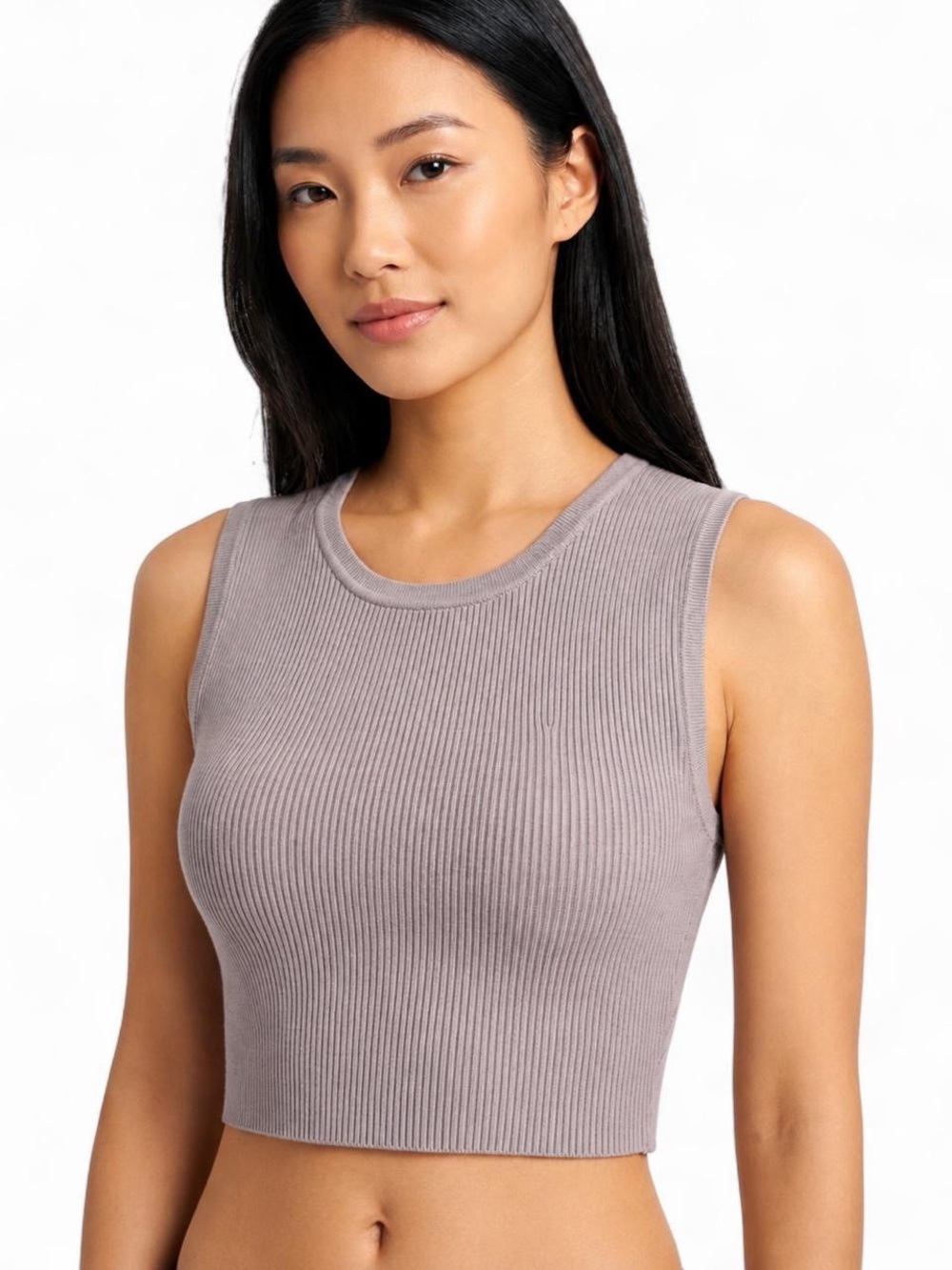Aritzia Mauve Ribbed Knit Crop Tank Top Size XS